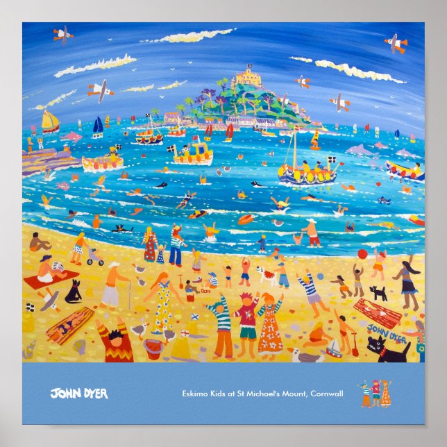 Poster de Arte: Crianças esquimós no Monte Michael (Frente)