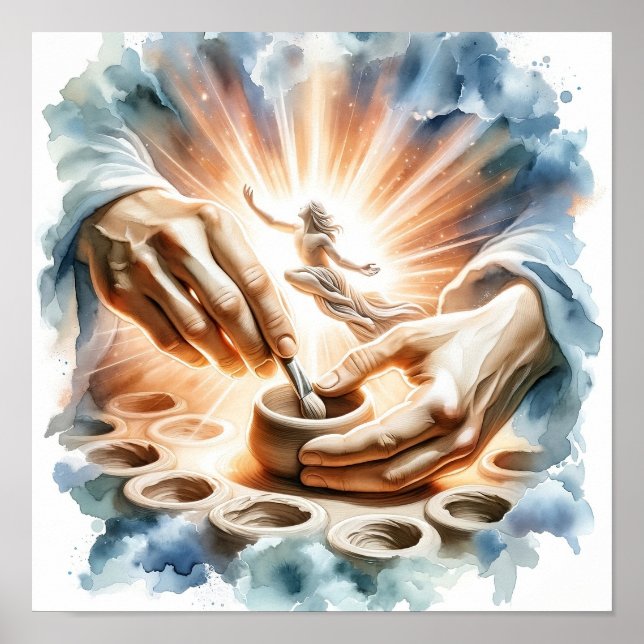 Poster de Arte Cristã de Potter e Clay (Frente)