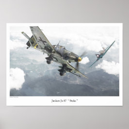 Poster de Arte da Aviação "Junkers Ju 87 Stuka"