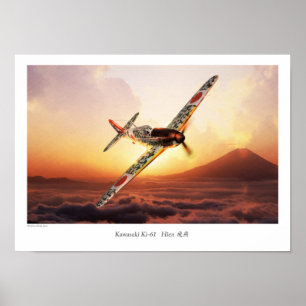 Poster de Arte da Aviação "Kawasaki Ki-61"