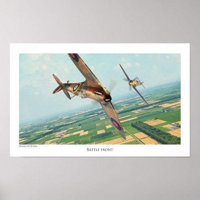 Poster de Arte da Aviação "Spitfire" (Frente)