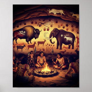 Poster de Arte da Caverna da Comunidade Primária