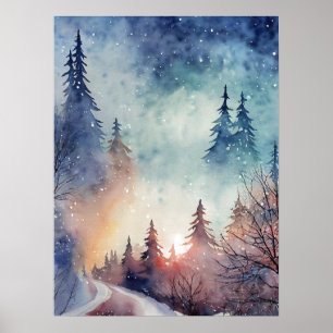 Poster de Arte da Cena de inverno