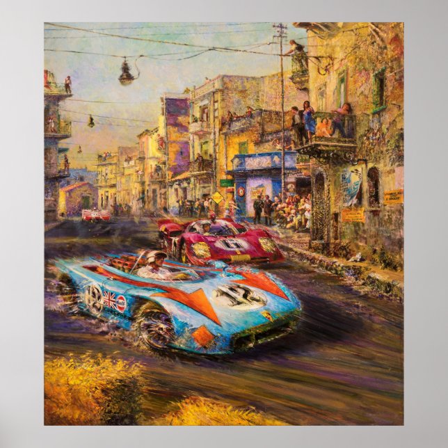 Poster de Arte da Corrida da Itália (Frente)