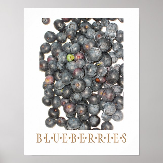 Poster de Arte da Cozinha Blueberry (Frente)
