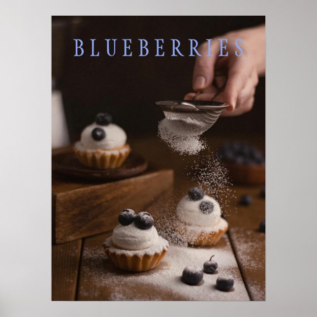 Poster de Arte da Cozinha Blueberry (Frente)