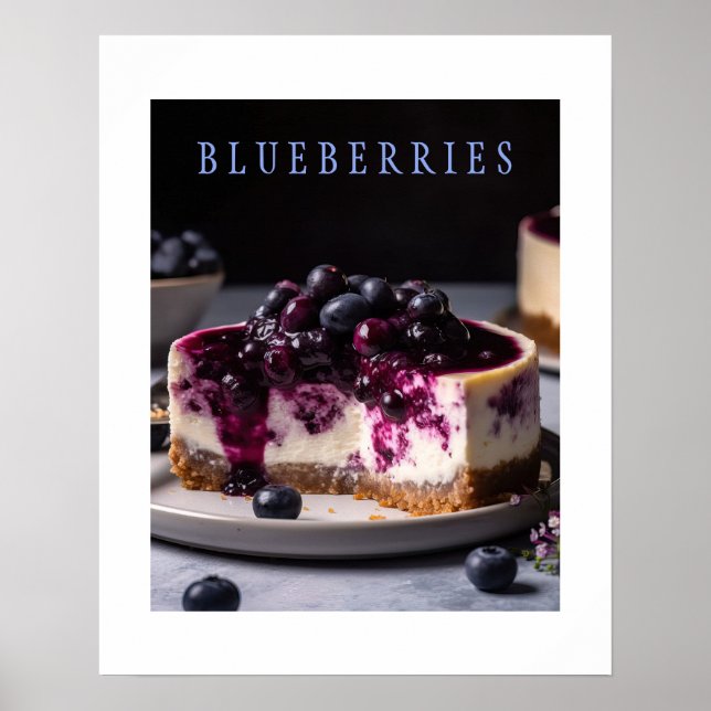 Poster de Arte da Cozinha Blueberry (Frente)