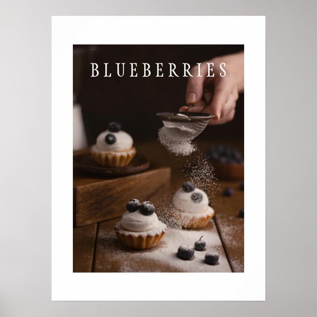 Poster de Arte da Cozinha Blueberry (Frente)