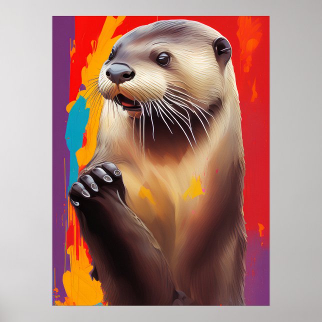 Pôster de Arte da Lontra Orando - Impressão Person (Frente)