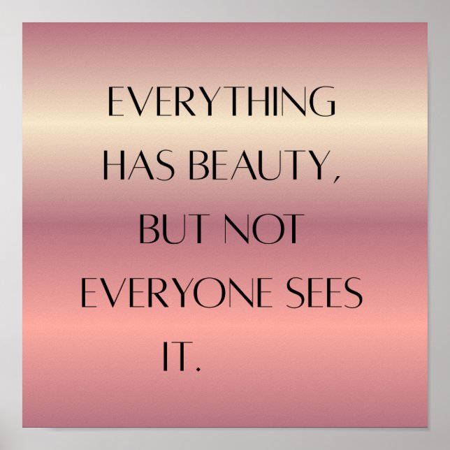 Poster de Arte da Parede de Cotação Inspiracional  (Frente)