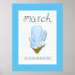 Poster de Arte da Pedra de Nascimento de Março Aqu