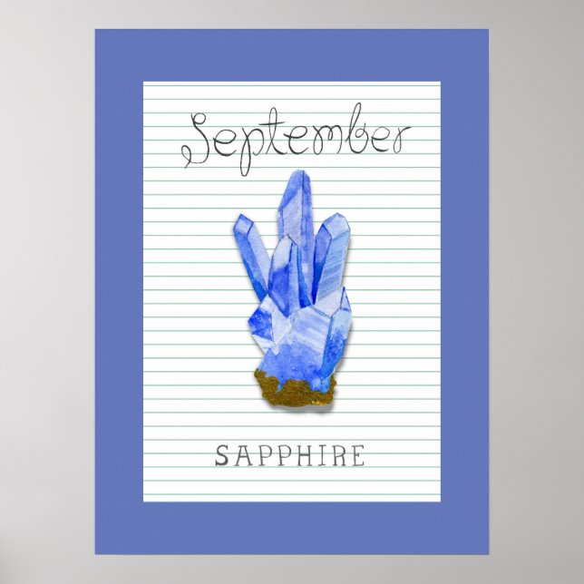 Poster de Arte da Safira do Mês de Setembro (Frente)