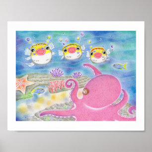 Poster de Arte da Sala de Música do Peixe Porco-Ma