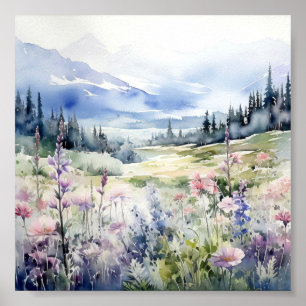 Poster de Arte de Aquarela do Colorado Landscape
