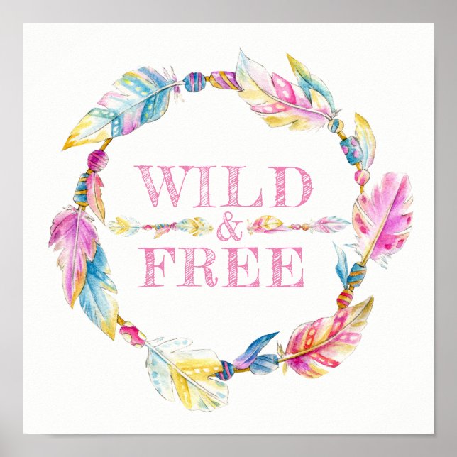 Poster de arte de aquarelas selvagens e livres de  (Frente)