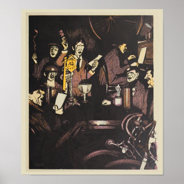 poster de Arte de Bicicleta de 1898 Vintage (Frente)