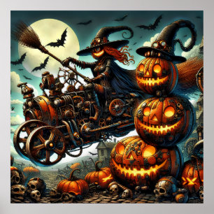 Poster de Arte de Bruxa Steampunk