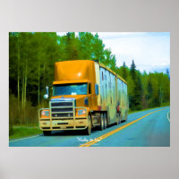 Poster de Arte de Caminhão Amarelo