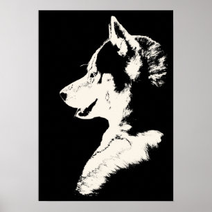 Poster De Arte De Cão De Impressão De Arte Malamut