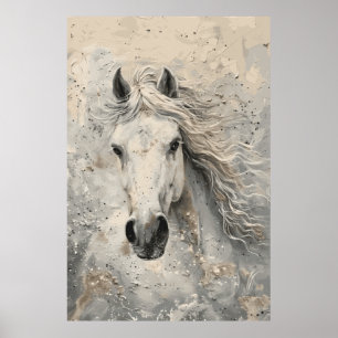 Poster de Arte de Cavalo Branco