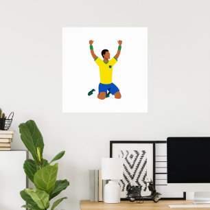 Poster de Arte de Celebração de Gol de Futebol Min