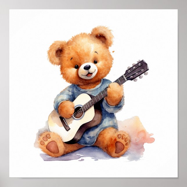 Poster de Arte de Enfermeiro Guitarra de Urso à Di (Frente)