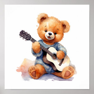Poster de Arte de Enfermeiro Guitarra de Urso à Es