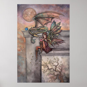 Poster de Arte de Fada e Dragão por Molly Harrison