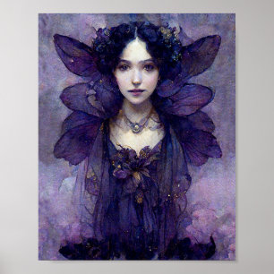 Poster de Arte de Fantasia Gótica Roxa