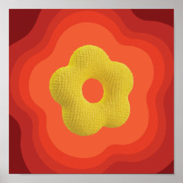 Poster de Arte de Flor Laranja Marcante - Design Q