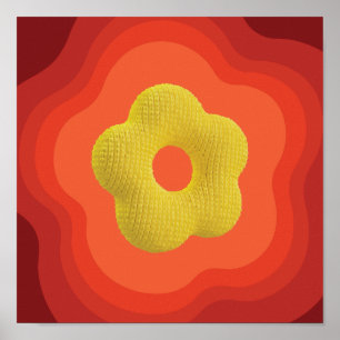 Poster de Arte de Flor Laranja Marcante - Design Q