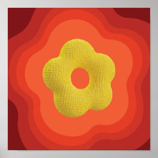 Poster de Arte de Flor Laranja Marcante - Design Q