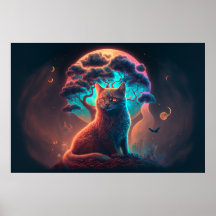 Poster de arte de gatos místicos