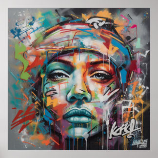 Poster de Arte de Grafite Profundo e Intrigante