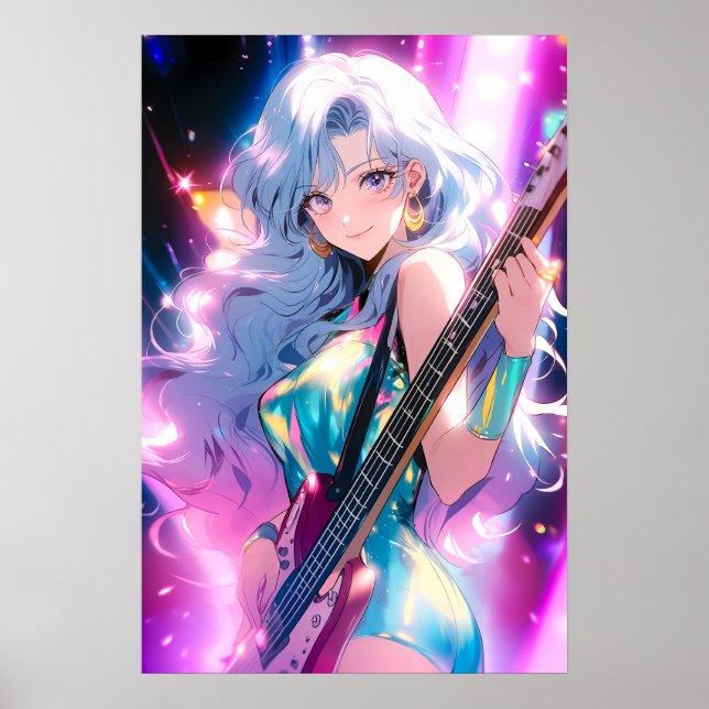 Poster de Arte de Guitar Girl (Frente)