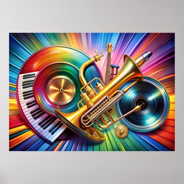 Poster de Arte de Instrumentos Musicais (Frente)