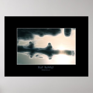 POSTER de Arte de Kayaking no Verão de Eskimo