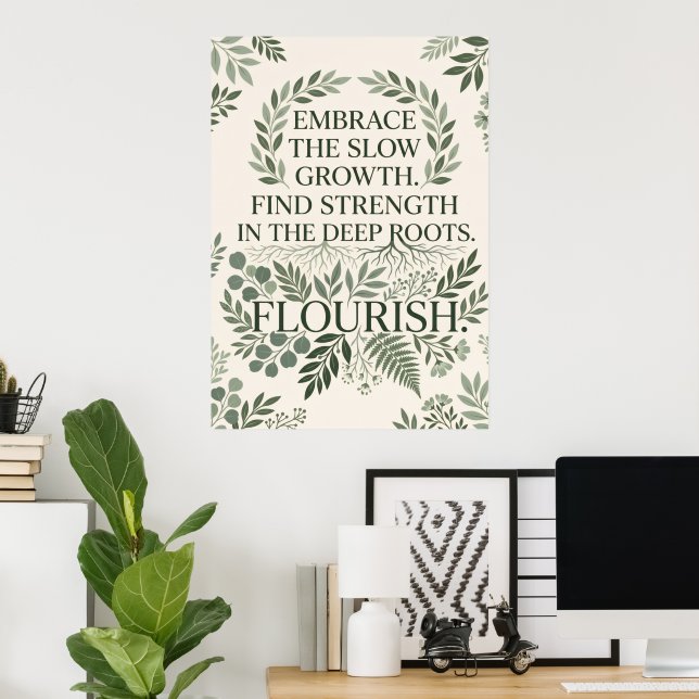 Poster de Arte de Linha de Lua Salvia Terracota Ab (Escritório em casa)