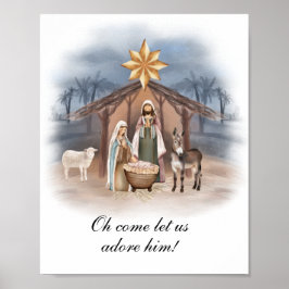 Poster de Arte de Natal Natividade, Jesus