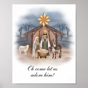 Poster de Arte de Natal Natividade, Jesus