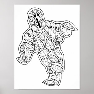 Poster de Arte de Página de Coloração do Fantasma