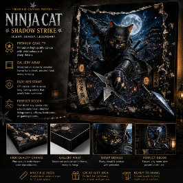Poster de Arte de Parede 3D Pop-Up Ninja Cat