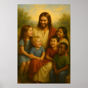 Poster De Arte De Parede De Jesus E Crianças™ LDS