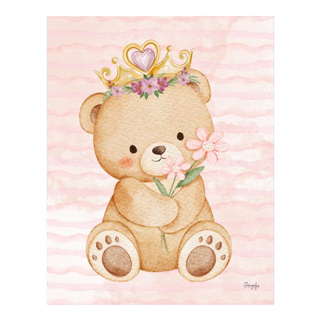 Poster de arte de parede de ursinho de pelúcia Min (Teddy bear wall art poster My Princess)