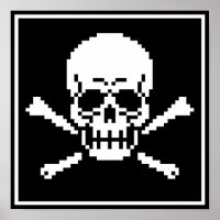 poster De Arte De Pixel De 8 Bits E Crossbones
