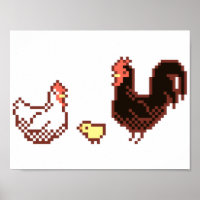Poster De Arte De Pixel E Pintinho