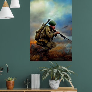 Poster de Arte Digital AI do Soldier Moderno #01