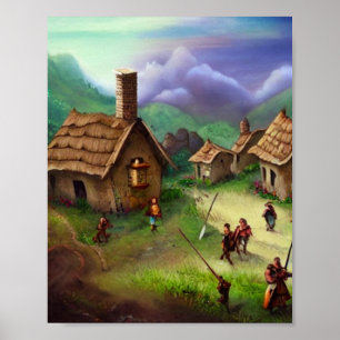 Poster de Arte Digital da Aldeia Cura