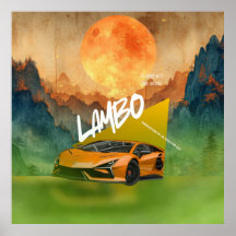 Poster de Arte Dinâmica de Parede de Carros de Esp