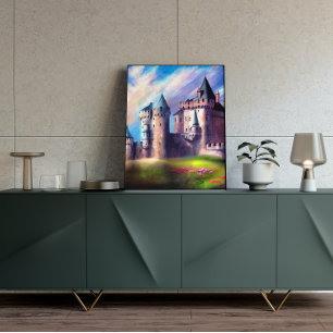 Poster de Arte do Castelo Colorido Bonito